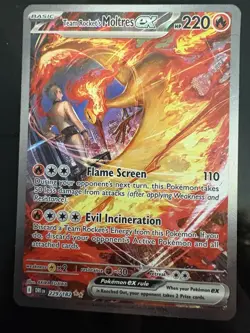 Pokemon TCG Team Rocket's Moltres EX 229/182 Destined Rivals Sir - Image 1