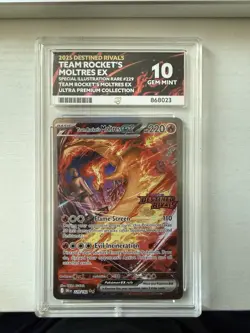 Pokemon TCG Team Rocket's Moltres EX Sir 229/182 Destined Rivals Ace Gem Mint 10 - Image 1