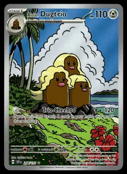 2024 Scarlet & Violet Series - Surging Sparks Alolan Dugtrio Illustration Rare - Image 1
