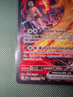 Pokemon TCG Team Rocket's Moltres EX 229/182 Destined Rivals Sir English - Image 4