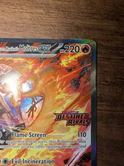 Pokemon TCG Team Rocket's Moltres EX 229/182 Destined Rivals Sir Stamped - Image 3