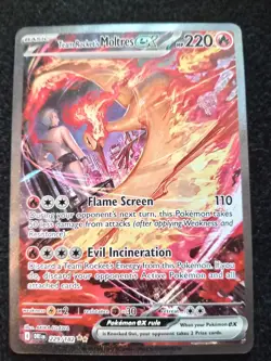 Pokemon TCG Team Rocket's Moltres EX 229/182 Destined Rivals Sir Mint Condition - Image 2