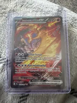 Pokemon TCG Team Rocket's Moltres EX 229/182 Destined Rivals Sir - Image 1