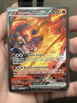 Team Rocket's Moltres ex 229/182 SIR Destined Rivals Pokemon TCG - Image 1