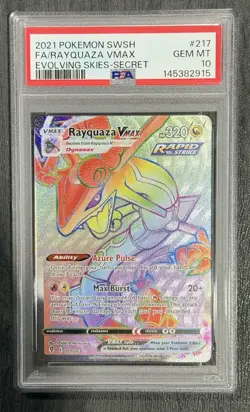 2021 POKEMON SWORD & SHIELD EVOLVING SKIES SECRET FULL ART/RAYQUAZA VMAX PSA 10 - Image 1