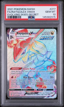 2021 POKEMON SWORD & SHIELD EVOLVING SKIES SECRET FULL ART/RAYQUAZA VMAX PSA 10 - Image 3