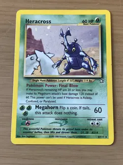 Pokemon TCG Heracross Neo Genesis Holo Rare Card 6/111 - Image 1