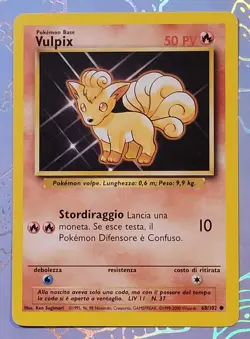 Vulpix 68/102 Base Set Italian Pokemon Card NM - Image 1