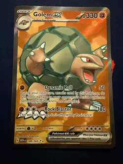 GOLEM EX 189/165 ULTRA RARE 151 POKEMON HOLO - Image 1