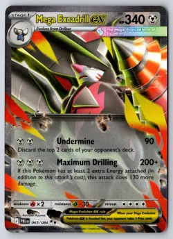 Mega Excadrill ex 065/084 Double Rare Pitch Black Pokemon Holo Near Mint - Image 1