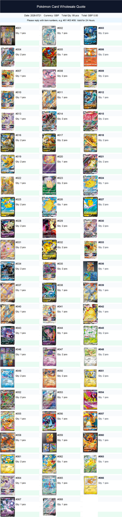 Pokemon TCG Trading Cards Dedicated listing for wholesale orders - Image 1