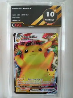 Carte pokemon FRANCAIS Pikachu VMAX (SWSH 062) Celebration CGG 10 26040012 - Image 1