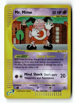 Pokemon Card Mr. Mime (95b) Reverse Holo LP Aquapolis 095b/147 - Image 1