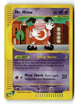 Pokemon Card Mr. Mime (95b) Reverse Holo LP Aquapolis 95b/147 - Image 1