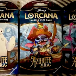 Disney Lorcana - Azurite Sea Booster Pack complete Art Set Of 3 - sealed - Image 3