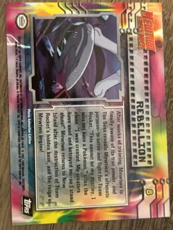 Pokemon Topps #8 Rebellion Mewtwo Strikes Back Movie Card Black Label Armored - Image 3