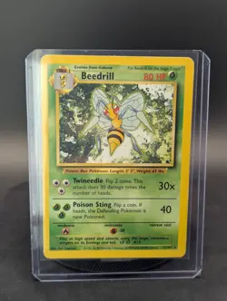 Beedrill 17/102 Base Set Unlimited Rare Vintage Pokemon Card - Image 1