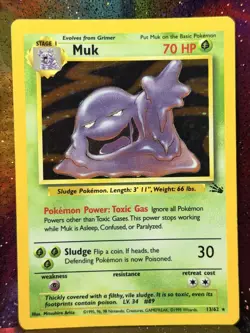 Muk 13/62 Fossil Set - Holo Pokemon Card - LP/MP - Image 1