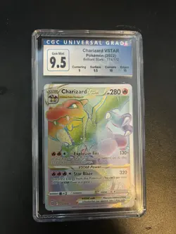 CGC 9.5 BLUE LABEL Gem Mint Pokemon Brilliant Stars Charizard VSTAR 174/172 - Image 1