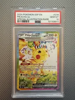 Pokemon 2024 Pikachu ex 238/191 SIR Surging Sparks GEM MINT PSA 10 - Image 1