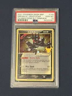 Pokemon Gold Star Greninja SWSH144 Holo PSA 10 Celebrations Promo Card English - Image 1