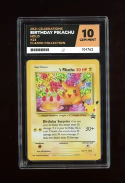 Pokemon TCG Birthday Pikachu #24 Celebrations 25th Anniversary ACE 10 ref363 - Image 1