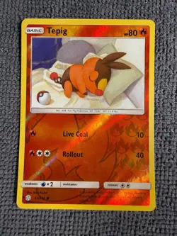 Tepig 31/236 Common Cosmic Eclipse Pokemon Reverse Holo Near Mint - Image 1