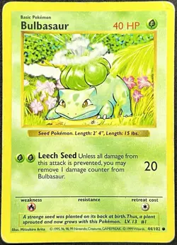 POKEMON~BULBASAUR~44/102~SET BASE~SHADOWLESS~ENG~PR - Image 1