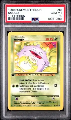 1999 POKEMON BASE FRENCH #51 KOFFING PSA 10 SMOGO 1ST EDITION GEM MINT - Image 1