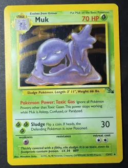 WOTC Pokemon TCG Muk Fossil 13/62 Unlimited Holo Rare Lightly Played - Image 1