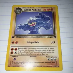 Pokemon TCG Dunkles Machomei 27/82 Team Rocket 1st Edition Rare German - Image 1