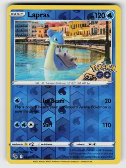 Lapras 023/078 Pokemon GO R Reverse Holo LP Pokemon - Image 1