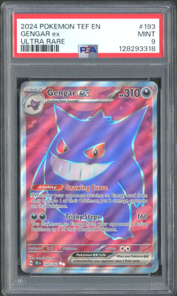 Pokemon TCG: Gengar ex 193/162 Temporal Forces Full Art PSA 9 MINT - Image 1