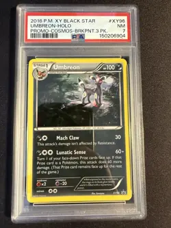 2016 POKEMON BLACK STAR PROMO UMBREON #XY96 HOLO PSA 7 NM NEW CERT FRESH - Image 1