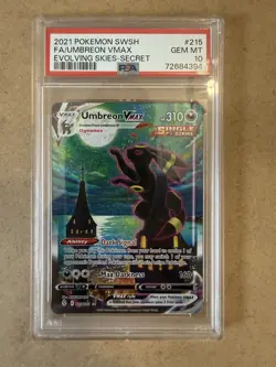 Umbreon Vmax 215/203 PSA 10 Evolving Skies Alt Art Moonbreon Pokemon - Image 1