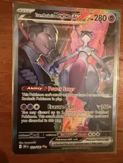 Pokemon TCG Team Rockets Mewtwo EX 213/182 Destined Rivals SIR Near Mint - Image 2