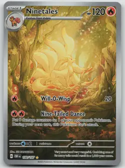 Pokemon TCG Ninetales 199/197 Obsidian Flames Illustration Rare LP - Image 1