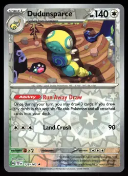 POKEMON DUDUNSPARCE TEMPORAL FORCES 129/162 REVERSE HOLO RARE MP - Image 1