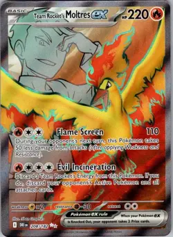 TEAM ROCKET'S MOLTRES EX 208/182 DESTINED RIVALS HOLO POKEMON - Image 1