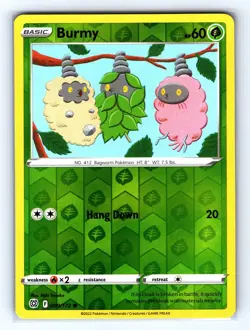 Burmy 009/172 Common Brilliant Stars Pokemon Reverse Holo Near Mint - Image 1
