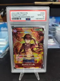 2024 ONE PIECE PROMOS TREASURE BOOSTERS SET #006 MONKEY D. LUFFY PSA 10 - Image 1