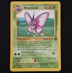 Pokemon TCG Venomoth 29/64 Jungle Rare Unlimited Regular EN 1999 70 HP Stage 1 - Image 1