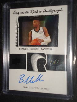 2023 UPPER DECK EXQUISITE BRANDON MILLER ROOKIE NIKE PATCH AUTOGRAPH 1 OF 1 - Image 1
