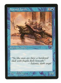 Magic the Gathering Tempest Horned Turtle MTG Blue NM - Image 1