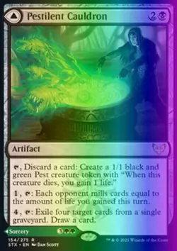 MTG Pestilent Cauldron (154) Strixhaven School of Mages NM FOIL - Image 1