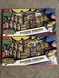 2x Pokemon Ascended Heroes Focused Fighters Premium Collection Sam's Club - Image 1