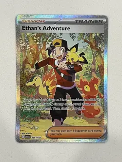 Ethan's Adventure 236/182 Full Art Foil Ultra Rare Trainer Pokemon TCG - Image 1