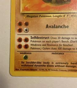 Golem 36/62 - Pokemon Fossil - Uncommon - LP NM Near Mint - Image 4