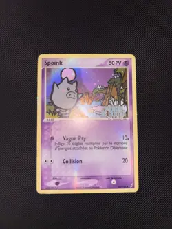 Carte Pokemon Spoink 62/100 Stamp Reverse Holo Bloc Ex Gardiens de Cristal FR - Image 1