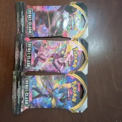 Pokemon Rebel Clash Booster Pack X3 NEW SEALED Official TCG - Image 1